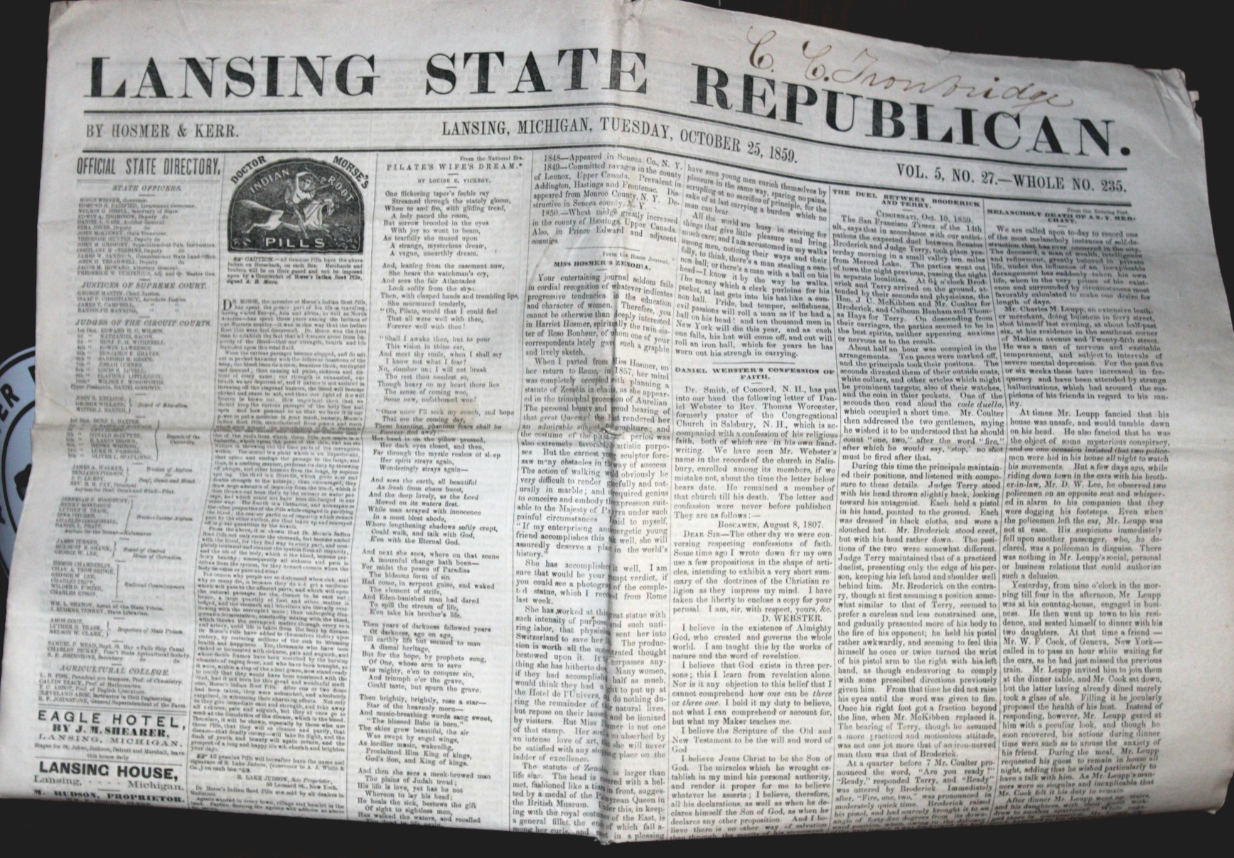 1859 Lansing State Republican